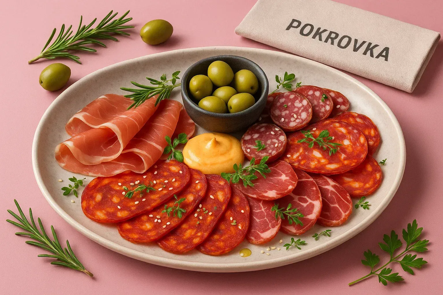 Тапасы испанских мясных деликатесов